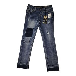 NWT Vigoss Girl's Size 8 “The Austin Ankle Skinny” with Grommet Detail Jeans